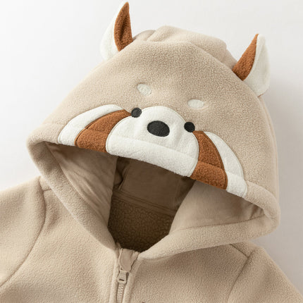 Baby Girls/Boys Cute Animal-shaped Soft Fleece Hooded One-Pieces Romper