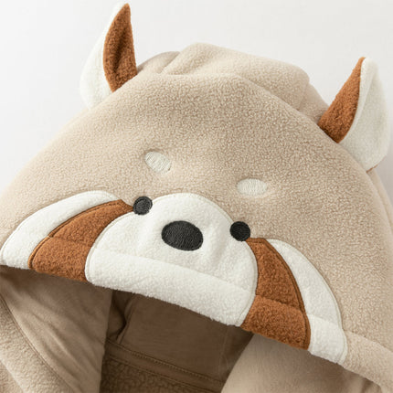 Baby Girls/Boys Cute Animal-shaped Soft Fleece Hooded One-Pieces Romper