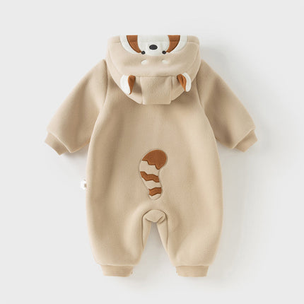Baby Girls/Boys Cute Animal-shaped Soft Fleece Hooded One-Pieces Romper