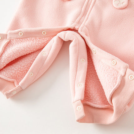 Baby Girls/Boys Cute Animal-shaped Soft Fleece Hooded One-Pieces Romper