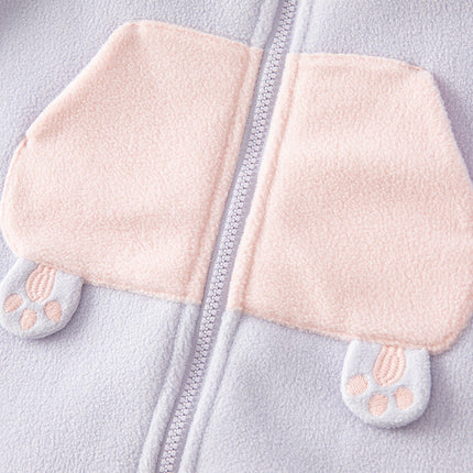Baby Girls/Boys Cute Animal-shaped Soft Fleece Hooded One-Pieces Romper