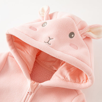 Baby Girls/Boys Cute Animal-shaped Soft Fleece Hooded One-Pieces Romper
