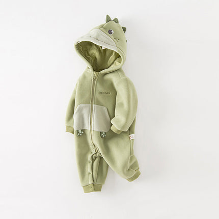Baby Girls/Boys Cute Animal-shaped Soft Fleece Hooded One-Pieces Romper
