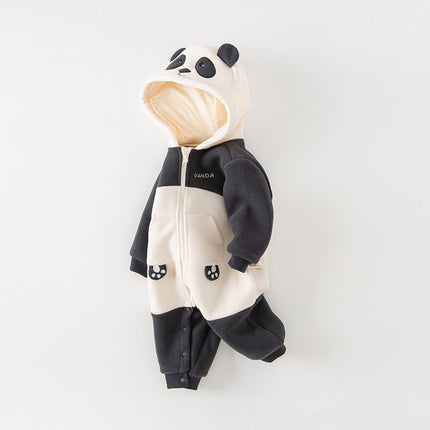Baby Girls/Boys Cute Animal-shaped Soft Fleece Hooded One-Pieces Romper