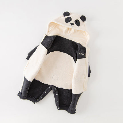Baby Girls/Boys Cute Animal-shaped Soft Fleece Hooded One-Pieces Romper