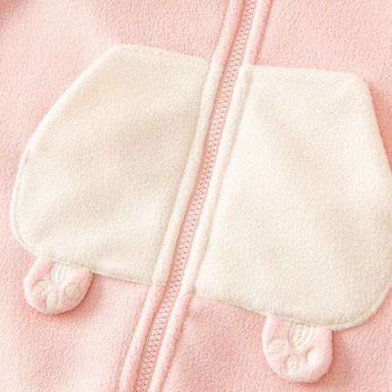 Baby Girls/Boys Cute Animal-shaped Soft Fleece Hooded One-Pieces Romper