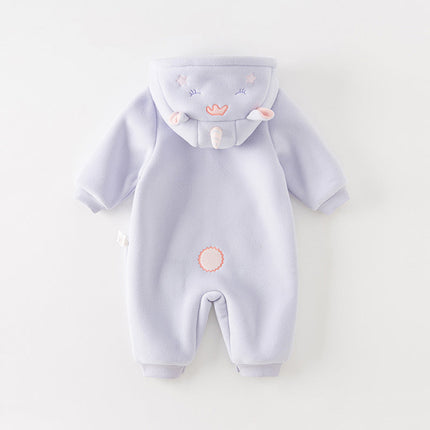 Baby Girls/Boys Cute Animal-shaped Soft Fleece Hooded One-Pieces Romper
