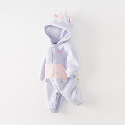 Baby Girls/Boys Cute Animal-shaped Soft Fleece Hooded One-Pieces Romper