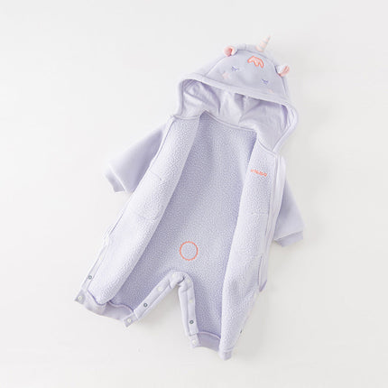 Baby Girls/Boys Cute Animal-shaped Soft Fleece Hooded One-Pieces Romper