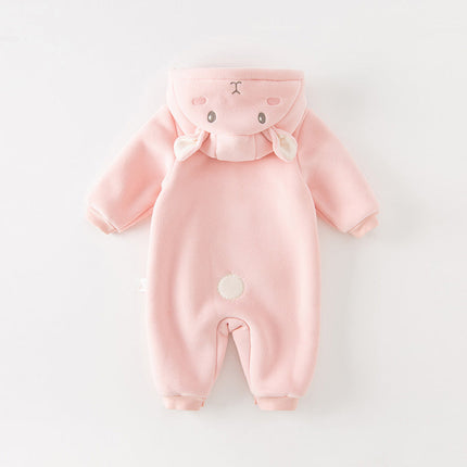 Baby Girls/Boys Cute Animal-shaped Soft Fleece Hooded One-Pieces Romper