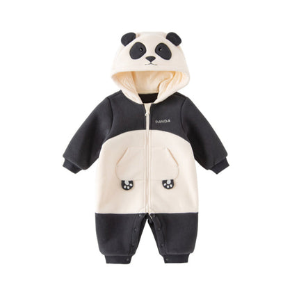 Baby Girls/Boys Cute Animal-shaped Soft Fleece Hooded One-Pieces Romper
