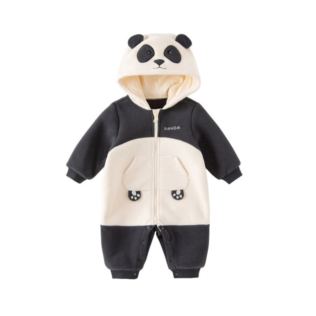 Baby Girls/Boys Cute Animal-shaped Soft Fleece Hooded One-Pieces Romper