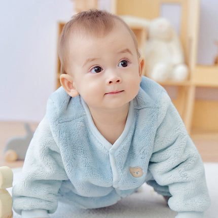 Baby Boys/Girls Purple/Blue Plush Padded One-pieces Romper