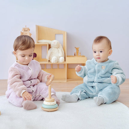 Baby Boys/Girls Purple/Blue Plush Padded One-pieces Romper