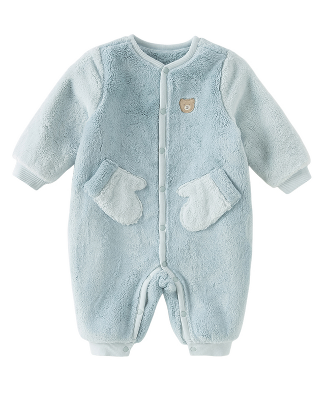 Baby Boys/Girls Purple/Blue Plush Padded One-pieces Romper