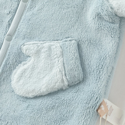 Baby Boys/Girls Purple/Blue Plush Padded One-pieces Romper