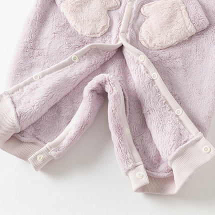 Baby Boys/Girls Purple/Blue Plush Padded One-pieces Romper