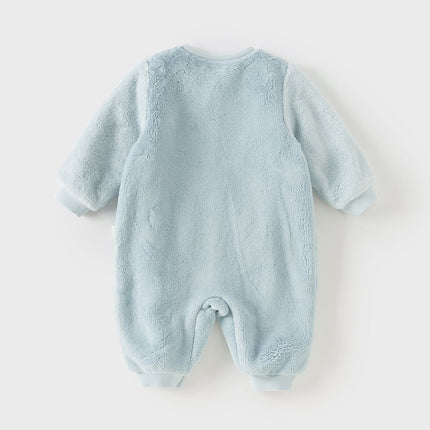 Baby Boys/Girls Purple/Blue Plush Padded One-pieces Romper