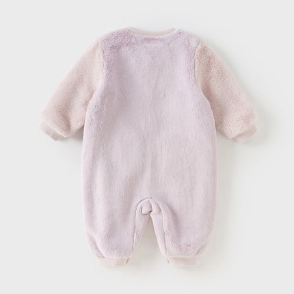 Baby Boys/Girls Purple/Blue Plush Padded One-pieces Romper