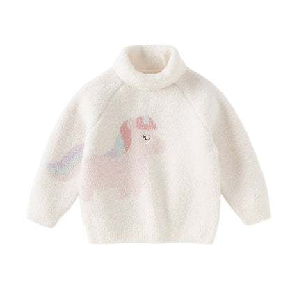 Toddler Girls/Boys Adorable Animal Jacquard Chenille Turtle Sweaters