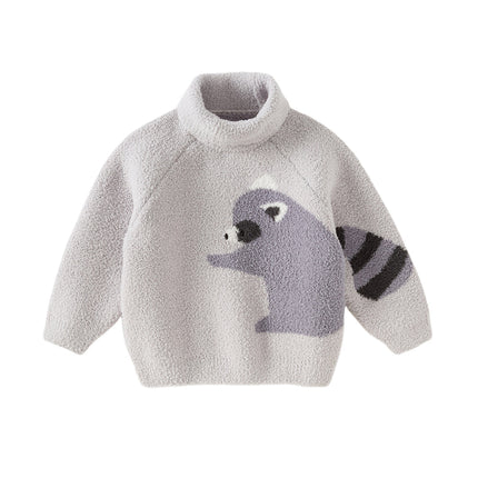 Toddler Girls/Boys Adorable Animal Jacquard Chenille Turtle Sweaters