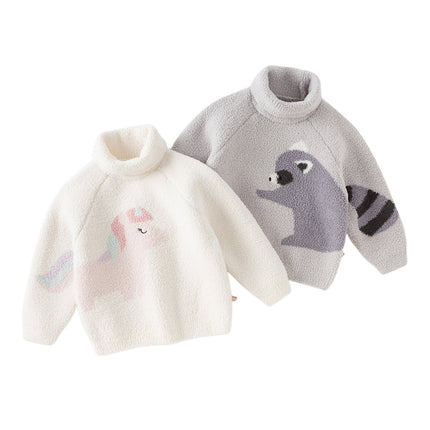 Toddler Girls/Boys Adorable Animal Jacquard Chenille Turtle Sweaters