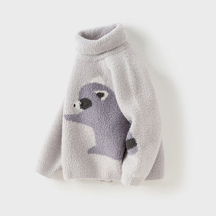 Toddler Girls/Boys Adorable Animal Jacquard Chenille Turtle Sweaters