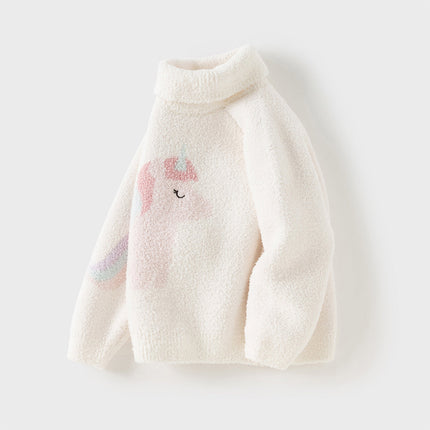Toddler Girls/Boys Adorable Animal Jacquard Chenille Turtle Sweaters