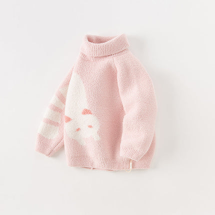 Toddler Girls/Boys Adorable Animal Jacquard Chenille Turtle Sweaters