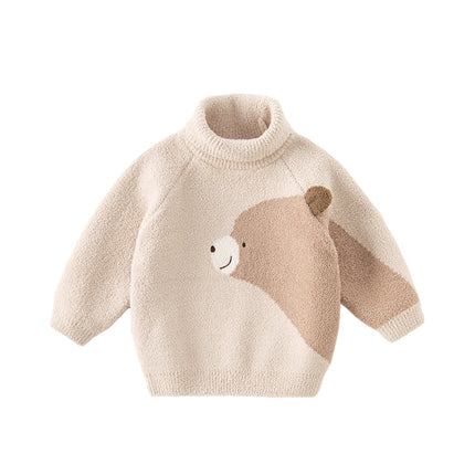 Toddler Girls/Boys Adorable Animal Jacquard Chenille Turtle Sweaters