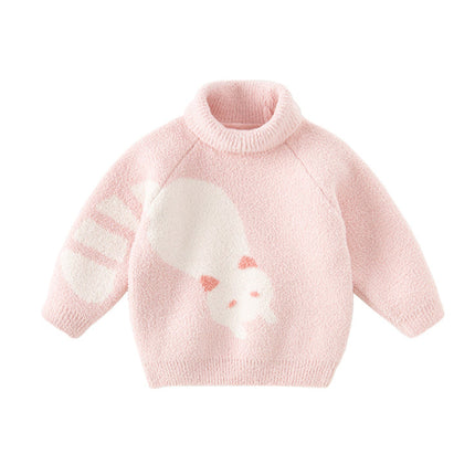 Toddler Girls/Boys Adorable Animal Jacquard Chenille Turtle Sweaters