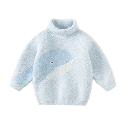 Toddler Girls/Boys Adorable Animal Jacquard Chenille Turtle Sweaters