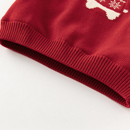 Toddler Girls/Boys Christmas Red Cute Bear Cozy Plush-lined Sweaters Tops