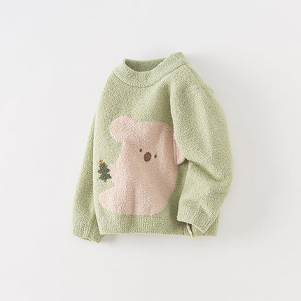 Toddler Girls/Boys Soft Cute Animal Jacquard Chenille Sweater Tops