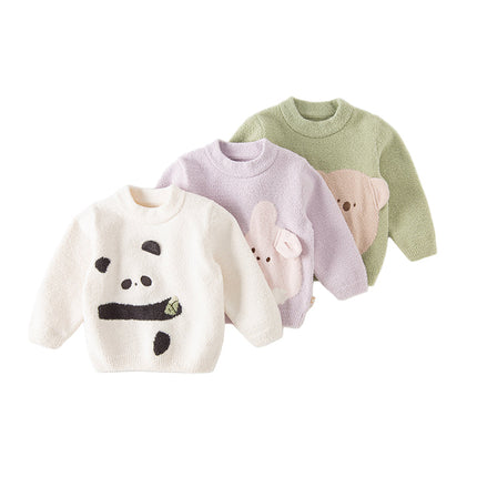 Toddler Girls/Boys Soft Cute Animal Jacquard Chenille Sweater Tops
