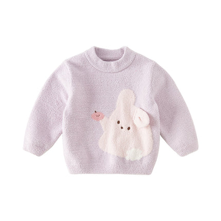 Toddler Girls/Boys Soft Cute Animal Jacquard Chenille Sweater Tops