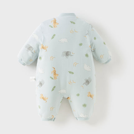 Newborn Girls/Boys Print Turtle Comfortable Indoor Padded Rompers