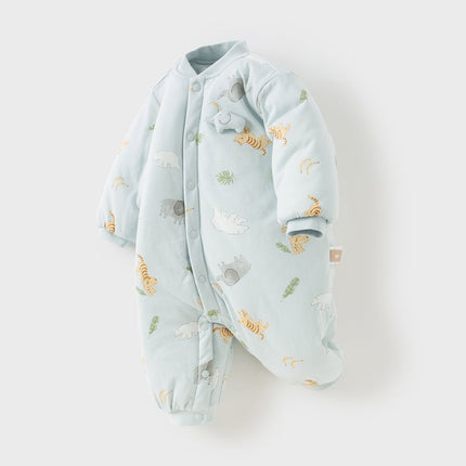 Newborn Girls/Boys Print Turtle Comfortable Indoor Padded Rompers