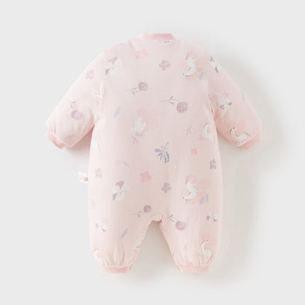 Newborn Girls/Boys Print Turtle Comfortable Indoor Padded Rompers