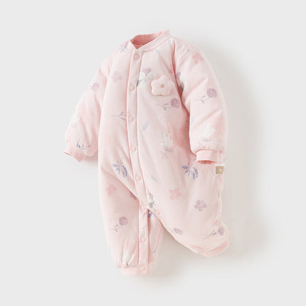 Newborn Girls/Boys Print Turtle Comfortable Indoor Padded Rompers