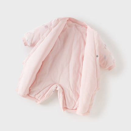 Newborn Girls/Boys Print Turtle Comfortable Indoor Padded Rompers