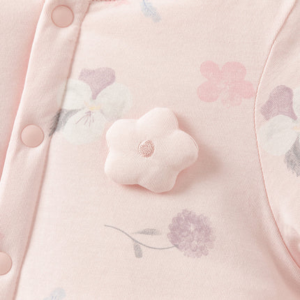 Newborn Girls/Boys Print Turtle Comfortable Indoor Padded Rompers