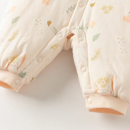 Newborn Girls/Boys Print Turtle Comfortable Indoor Padded Rompers