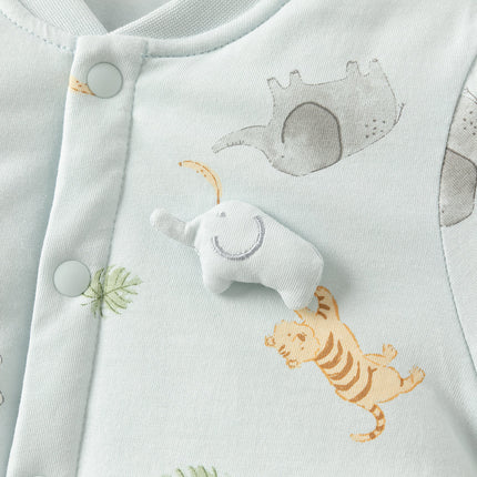 Newborn Girls/Boys Print Turtle Comfortable Indoor Padded Rompers