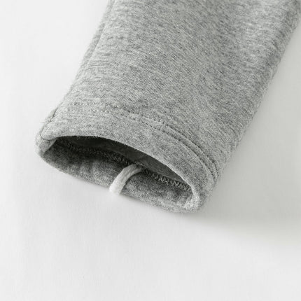 Toddler Girls Versatile Light Grey Soft Plush-lined Leggings