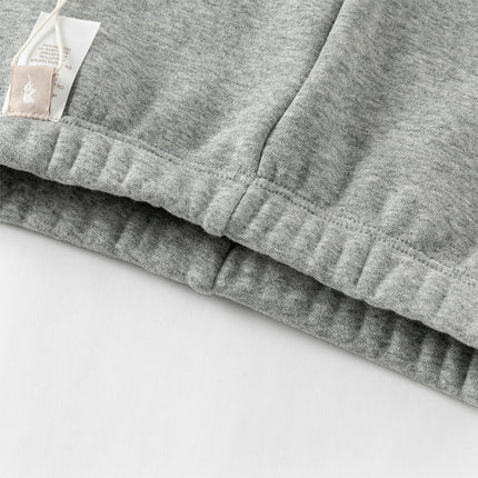 Toddler Girls Versatile Light Grey Soft Plush-lined Leggings