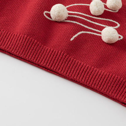 Toddler Girls/Boys Red Christmas-tree Decorations Soft Sweaters Tops