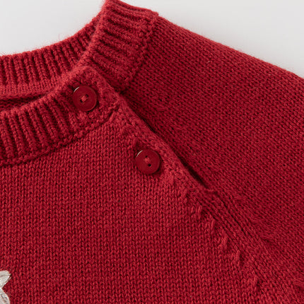 Toddler Girls/Boys Red Christmas-tree Decorations Soft Sweaters Tops