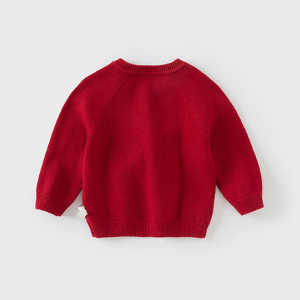 Toddler Girls/Boys Red Christmas-tree Decorations Soft Sweaters Tops