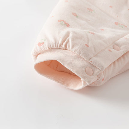 Baby Girls Sweet Pink Floral Print Soft Padded Rompers